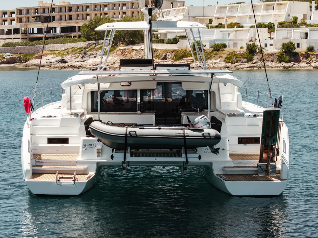 Celena I, a Lagoon 46 catamaran at Skiathos, Greece
