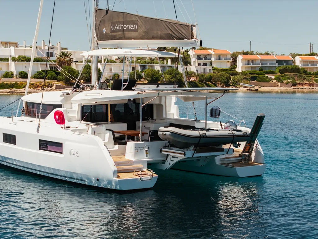 Celena I, a Lagoon 46 catamaran at Skiathos, Greece