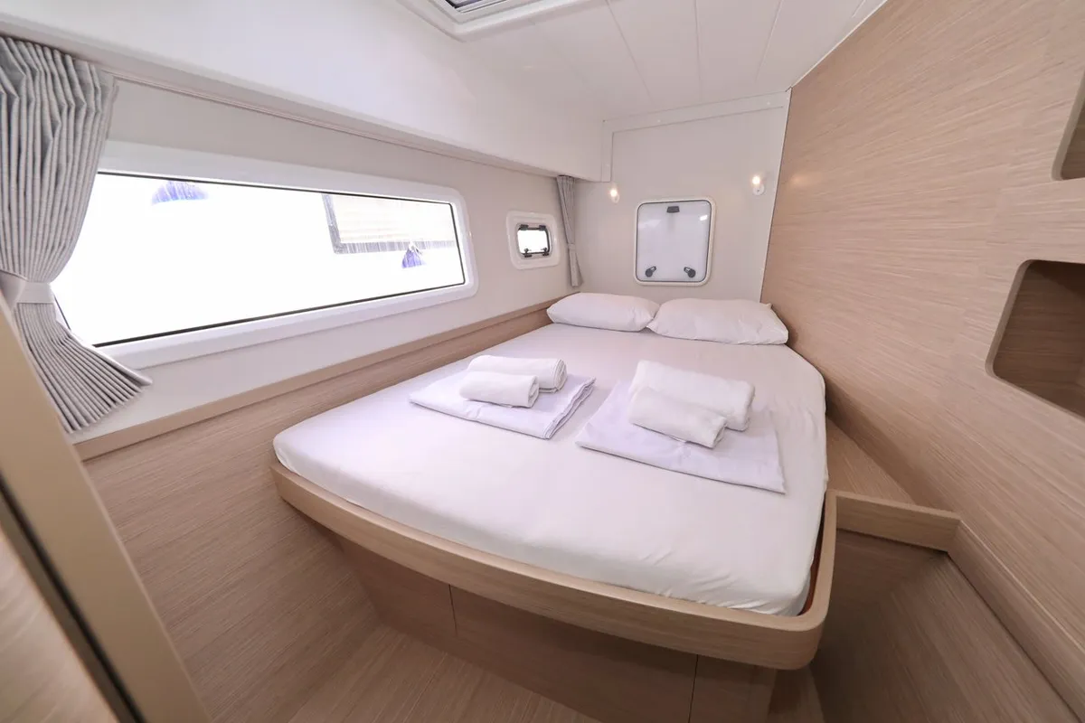 Cabin on Sperm Whale, a Lagoon 42 catamaran at Sukošan, Croatia