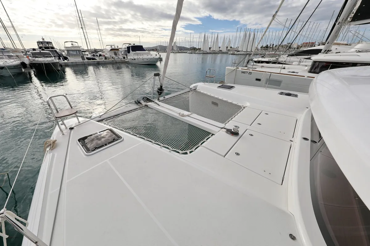 Deck of Sperm Whale, a Lagoon 42 catamaran at Sukošan, Croatia