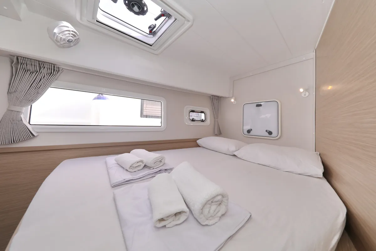 Cabin on Sperm Whale, a Lagoon 42 catamaran at Sukošan, Croatia
