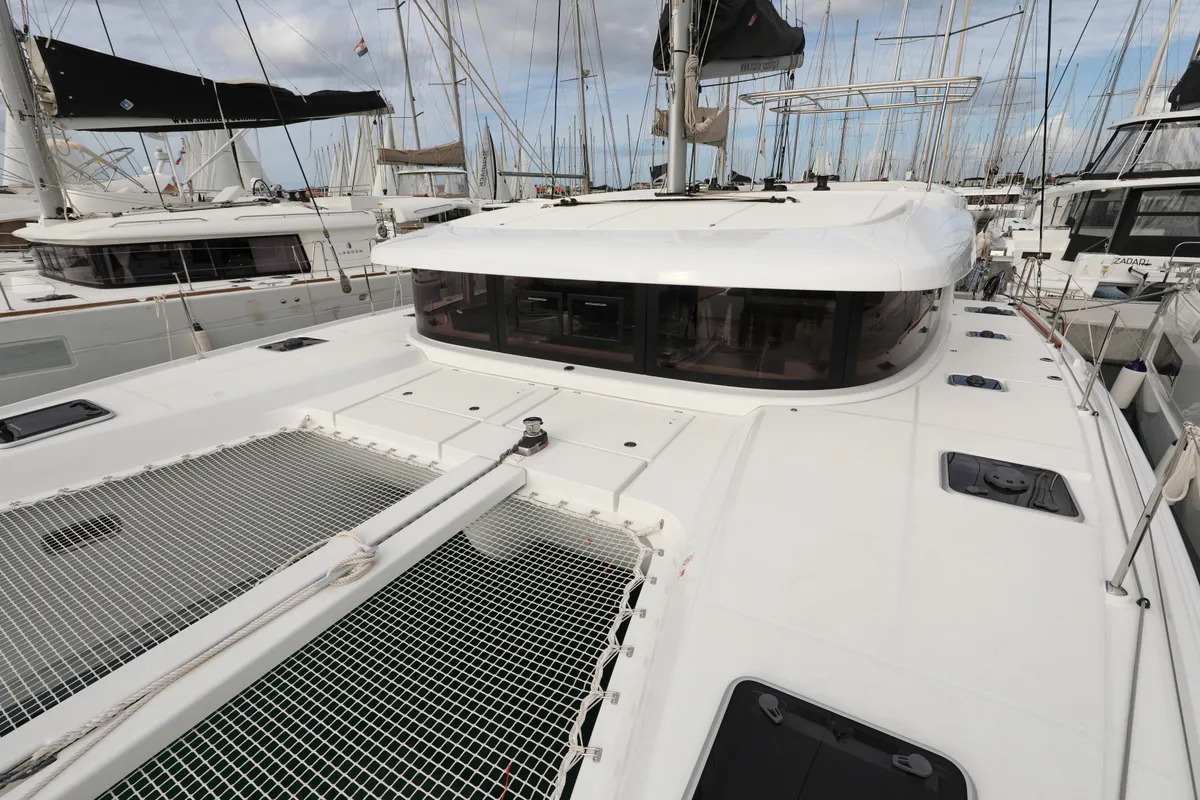 Deck of Sperm Whale, a Lagoon 42 catamaran at Sukošan, Croatia