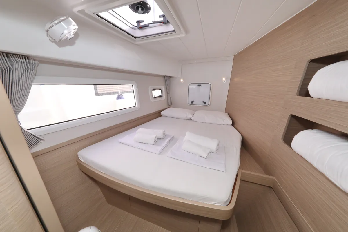Cabin on Sperm Whale, a Lagoon 42 catamaran at Sukošan, Croatia
