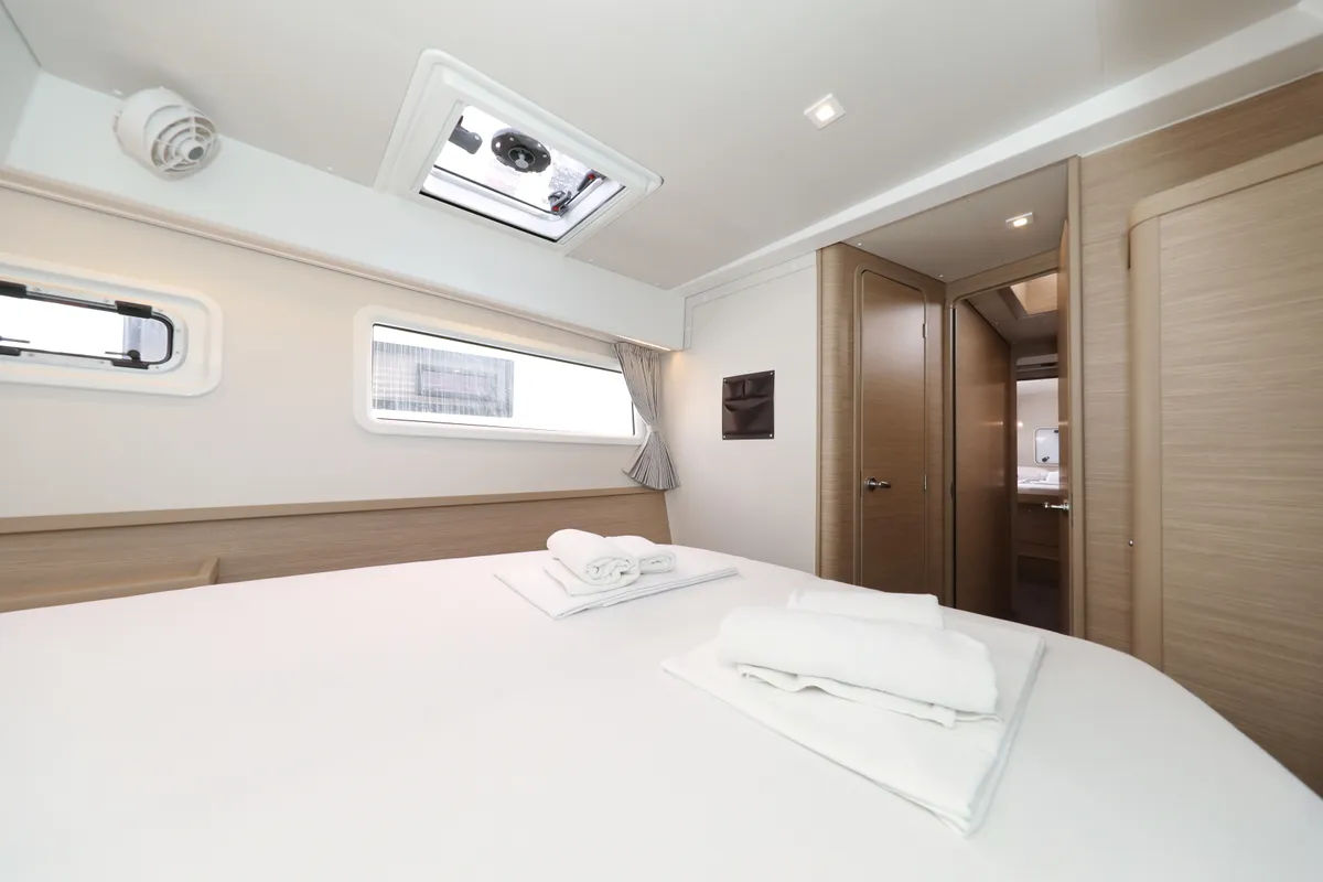 Cabin on Sperm Whale, a Lagoon 42 catamaran at Sukošan, Croatia