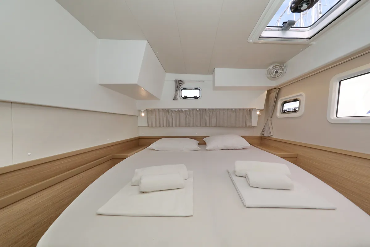 Cabin on Sperm Whale, a Lagoon 42 catamaran at Sukošan, Croatia
