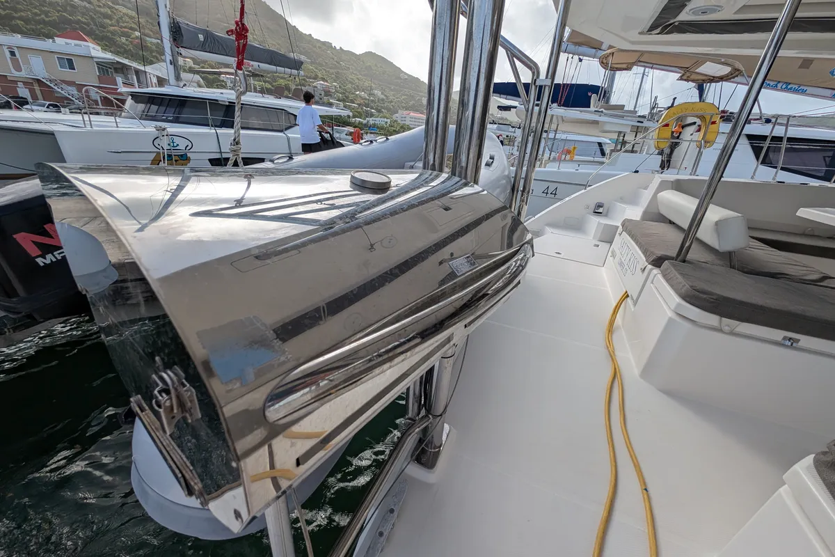 Head on Salty Kiss, a Leopard 45 catamaran at Road Town, British Virgin Islands