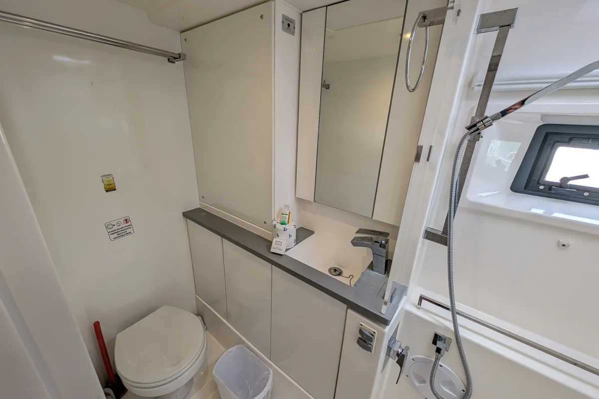 Cabin on Salty Kiss, a Leopard 45 catamaran at Road Town, British Virgin Islands