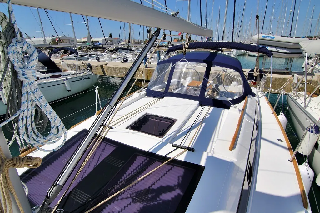 Salon of Thelma, a Dufour 382 GL sailboat at Općina Sukošan, Croatia