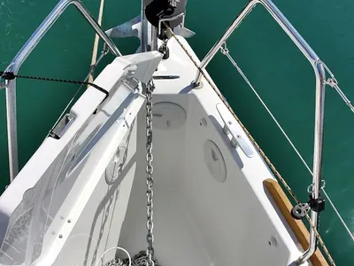 Deck of Thelma, a Dufour 382 GL sailboat at Općina Sukošan, Croatia