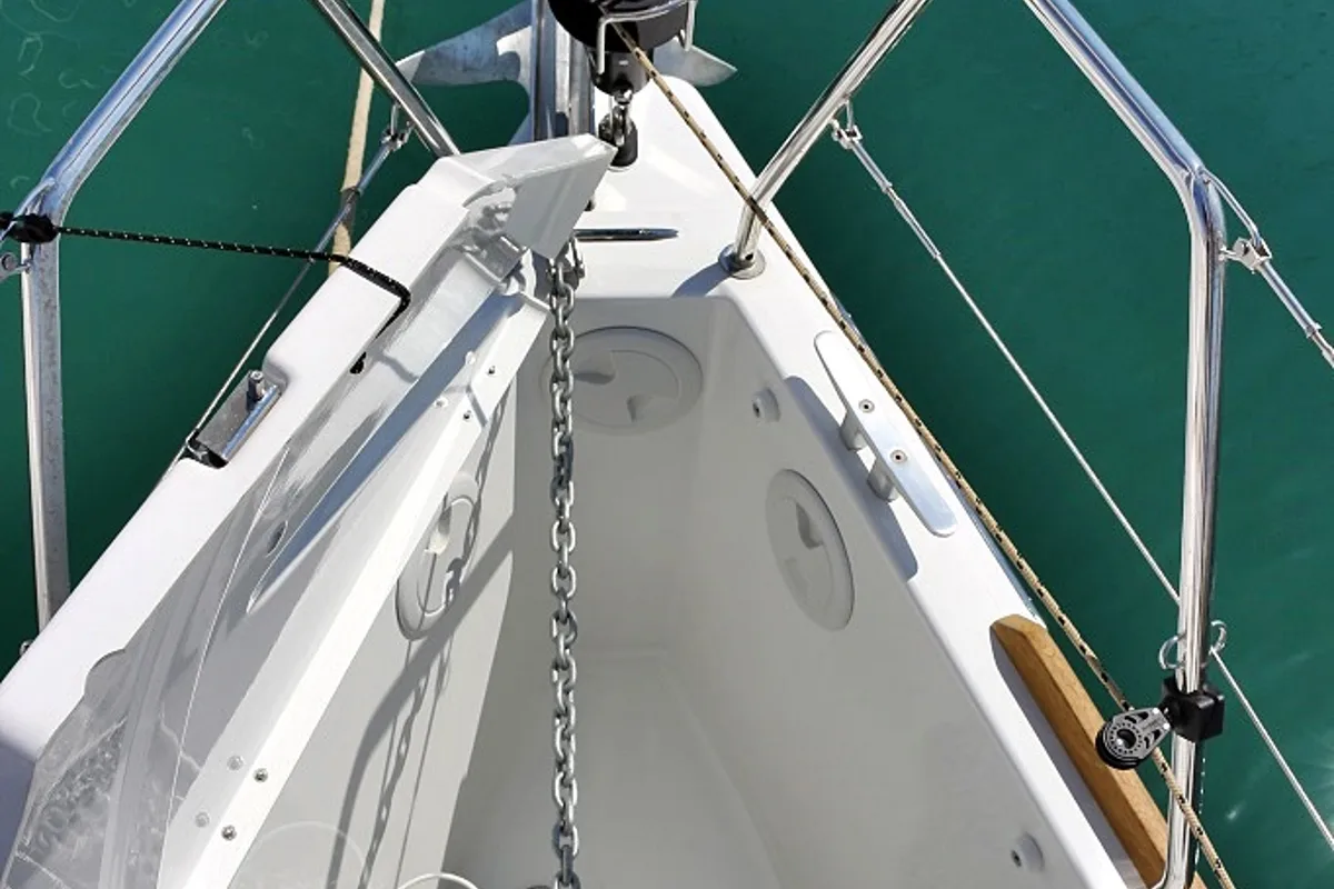 Deck of Thelma, a Dufour 382 GL sailboat at Općina Sukošan, Croatia