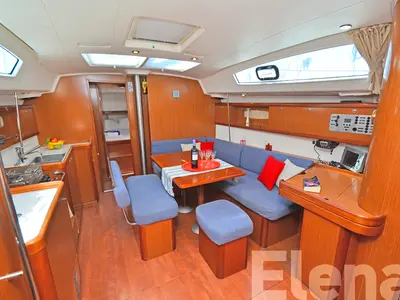 Salon of Elena, a Beneteau Oceanis 43 sailboat at Athens, Greece