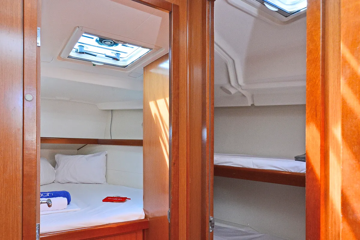 Cabin on Elena, a Beneteau Oceanis 43 sailboat at Athens, Greece