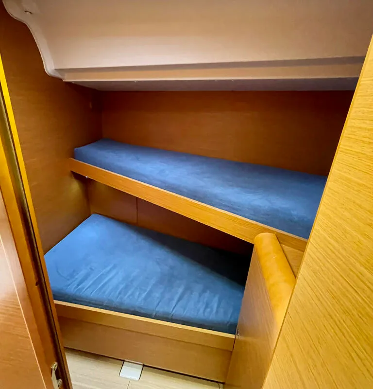 Cabin on Bruce, a Jeanneau Sun Odyssey 439 sailboat at Heiligenhafen, Germany