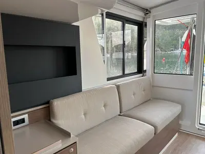 Galley of Sail Spazio, a Bali 4.2 catamaran at Marmaris, Turkey