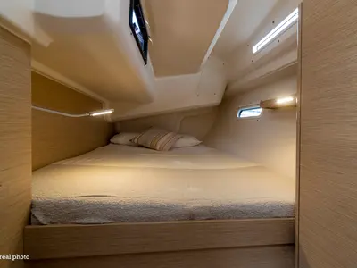 Cabin on Tecla - Water maker, Solar Panel - BOTH SAILS triradial, Retractabile Bow Trust, a Hanse 388 sailboat at Cannigione…