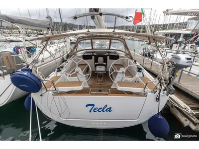 Cockpit of Tecla - Water maker, Solar Panel - BOTH SAILS triradial, Retractabile Bow Trust, a Hanse 388 sailboat at Cannigio…