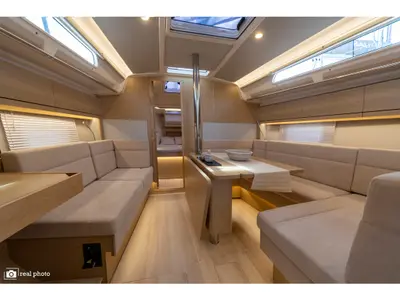 Salon of Tecla - Water maker, Solar Panel - BOTH SAILS triradial, Retractabile Bow Trust, a Hanse 388 sailboat at Cannigione…