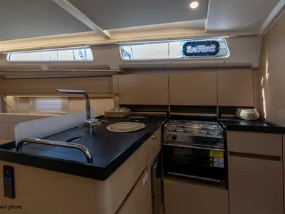 Galley of Tecla - Water maker, Solar Panel - BOTH SAILS triradial, Retractabile Bow Trust, a Hanse 388 sailboat at Cannigion…