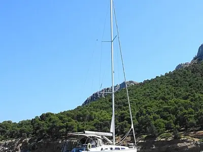 Salon of Rea, a Bavaria Cruiser 46 sailboat at Municipal Unit of Lefkada, Greece