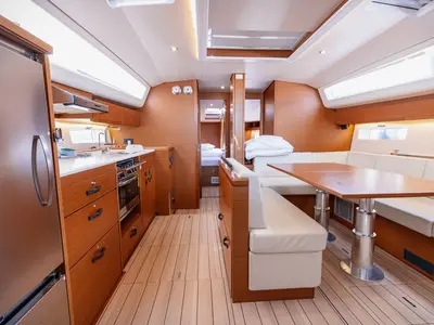 Galley of Il Gatto, a Jeanneau 54 sailboat at Kaštela, Croatia
