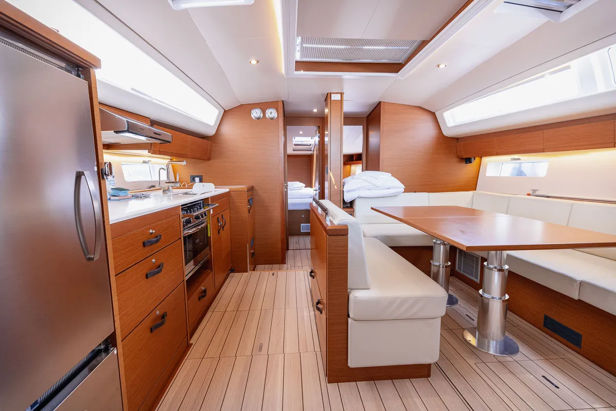 Galley of Il Gatto, a Jeanneau 54 sailboat at Kaštela, Croatia