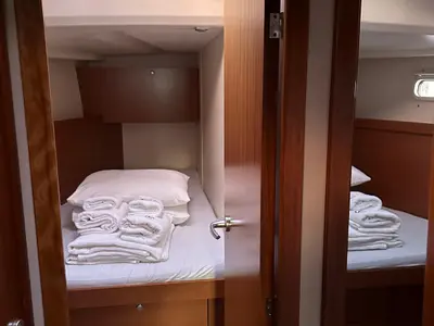 Deck of Taurus, a Hanse 445 sailboat at Fethiye, Turkey