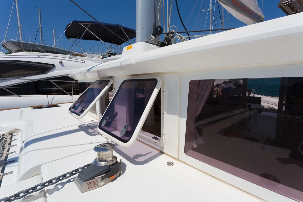 Deck of Sunshine, a Lagoon 400 S2 catamaran at Split, Croatia