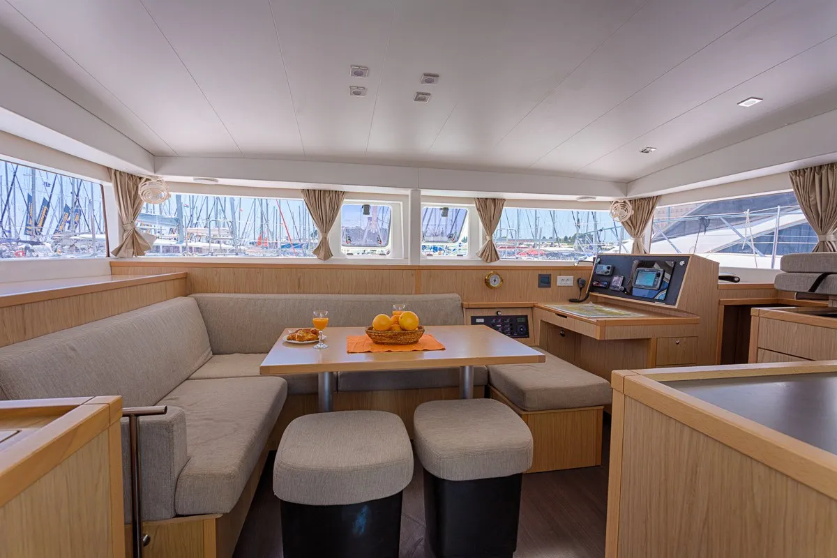 Salon of Sunshine, a Lagoon 400 S2 catamaran at Split, Croatia