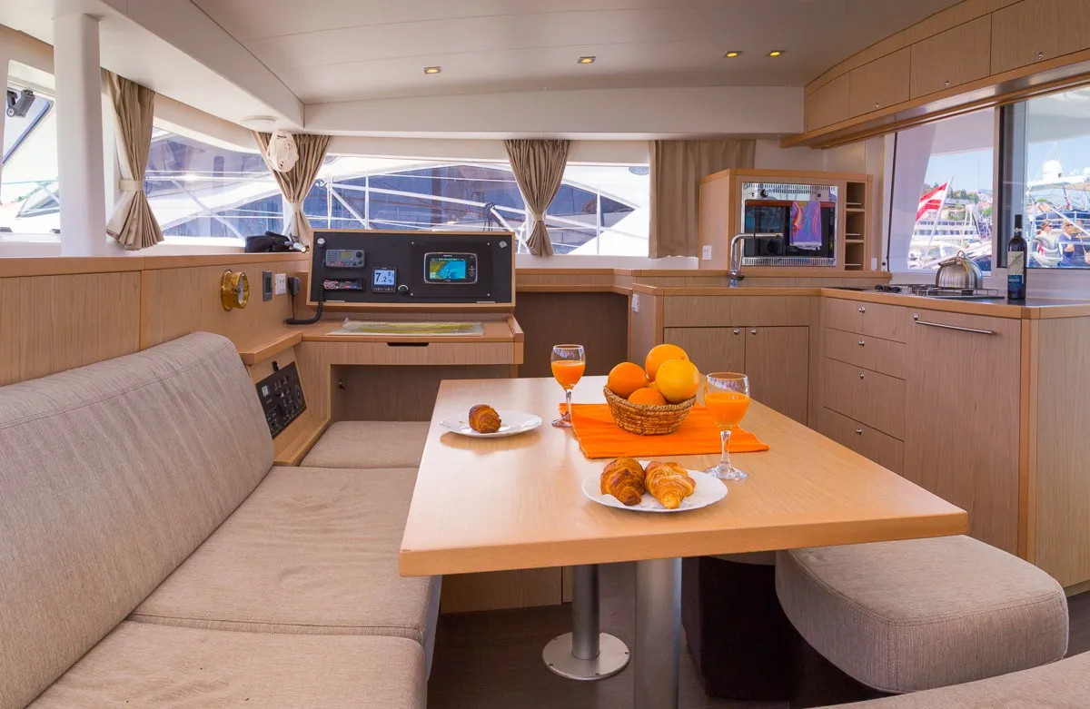 Salon of Sunshine, a Lagoon 400 S2 catamaran at Split, Croatia