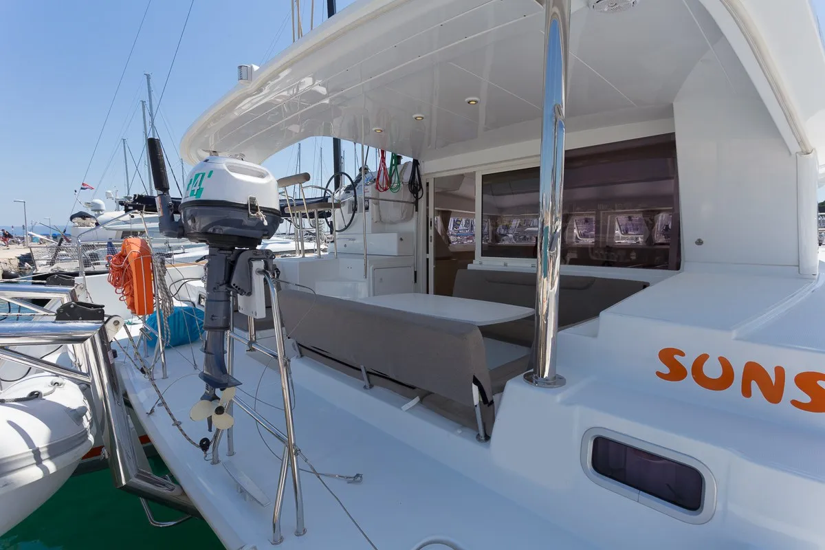 Deck of Sunshine, a Lagoon 400 S2 catamaran at Split, Croatia