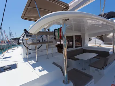 Deck of Sunshine, a Lagoon 400 S2 catamaran at Split, Croatia