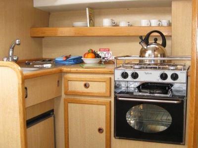 Galley of Cygnet Capri WHS, a motorboat at Laggan, United Kingdom