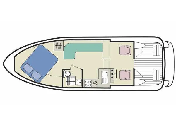 Floor plan of Cygnet Capri WHS, a motorboat at Laggan, United Kingdom