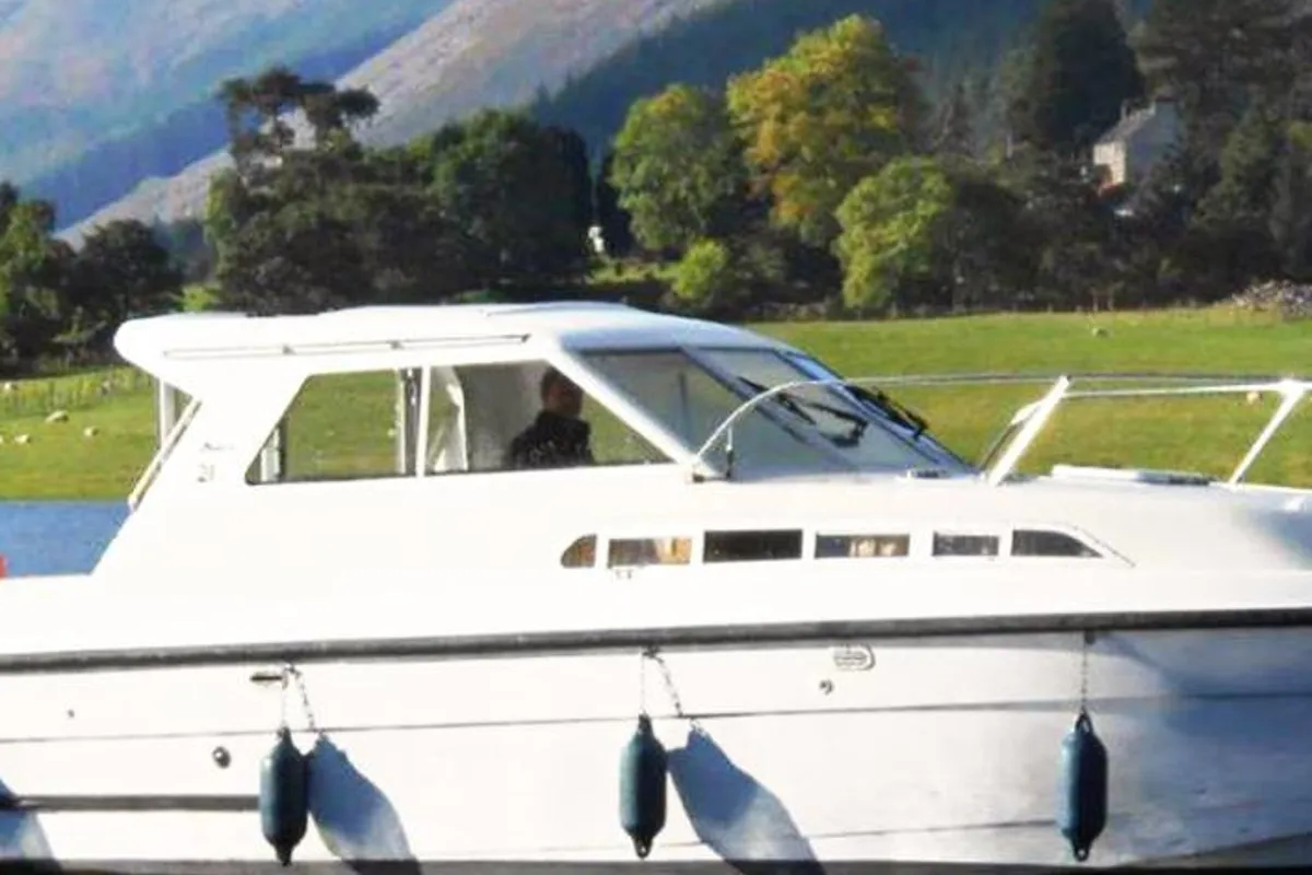 Exterior view of Cygnet Capri WHS, a motorboat at Laggan, United Kingdom