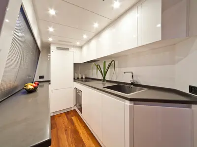 Galley of Premium +, a Abacus 78 Fly motor yacht at Seget Donji, Croatia