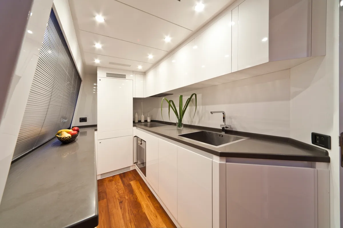 Galley of Premium +, a Abacus 78 Fly motor yacht at Seget Donji, Croatia