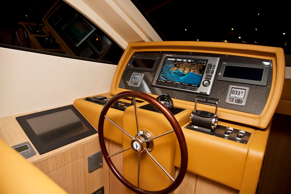 Cockpit of Premium +, a Abacus 78 Fly motor yacht at Seget Donji, Croatia