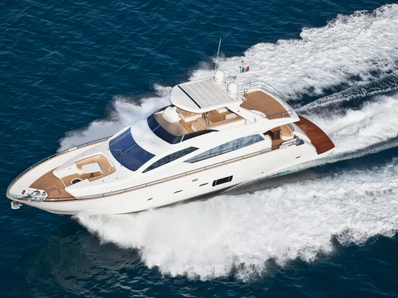 Exterior view of Premium +, a Abacus 78 Fly motor yacht at Seget Donji, Croatia