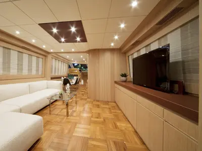 Salon of Premium +, a Abacus 78 Fly motor yacht at Seget Donji, Croatia