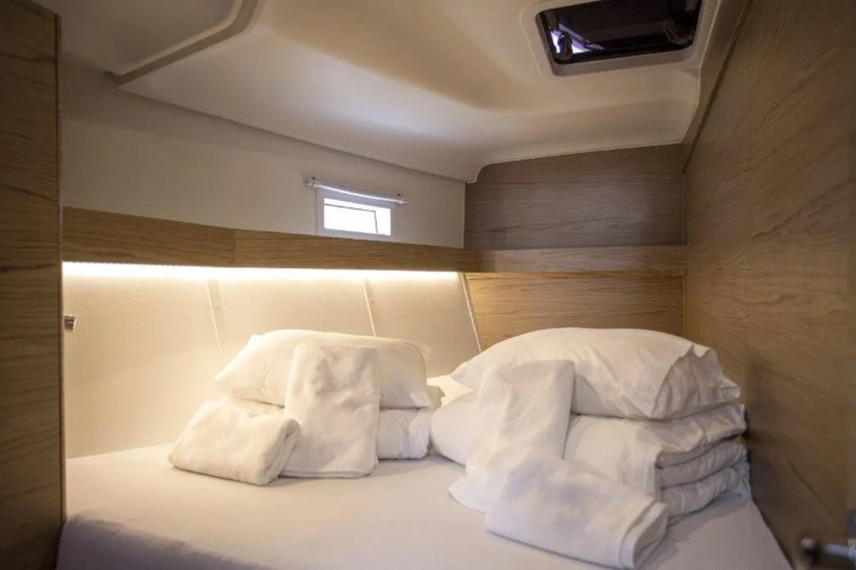 Cabin on Bingo, a Elan Impression 50 sailboat at Grad Biograd na Moru, Croatia
