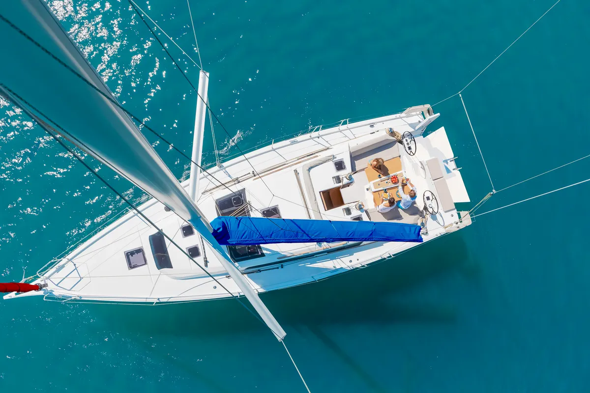 Exterior view of Sunsail 53.5 Premium, a Dufour 530 sailboat at Općina Marina, Croatia