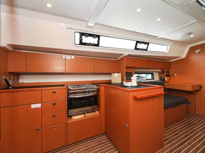 Galley of RUMBA, a Bavaria C42 sailboat at Grad Biograd na Moru, Croatia