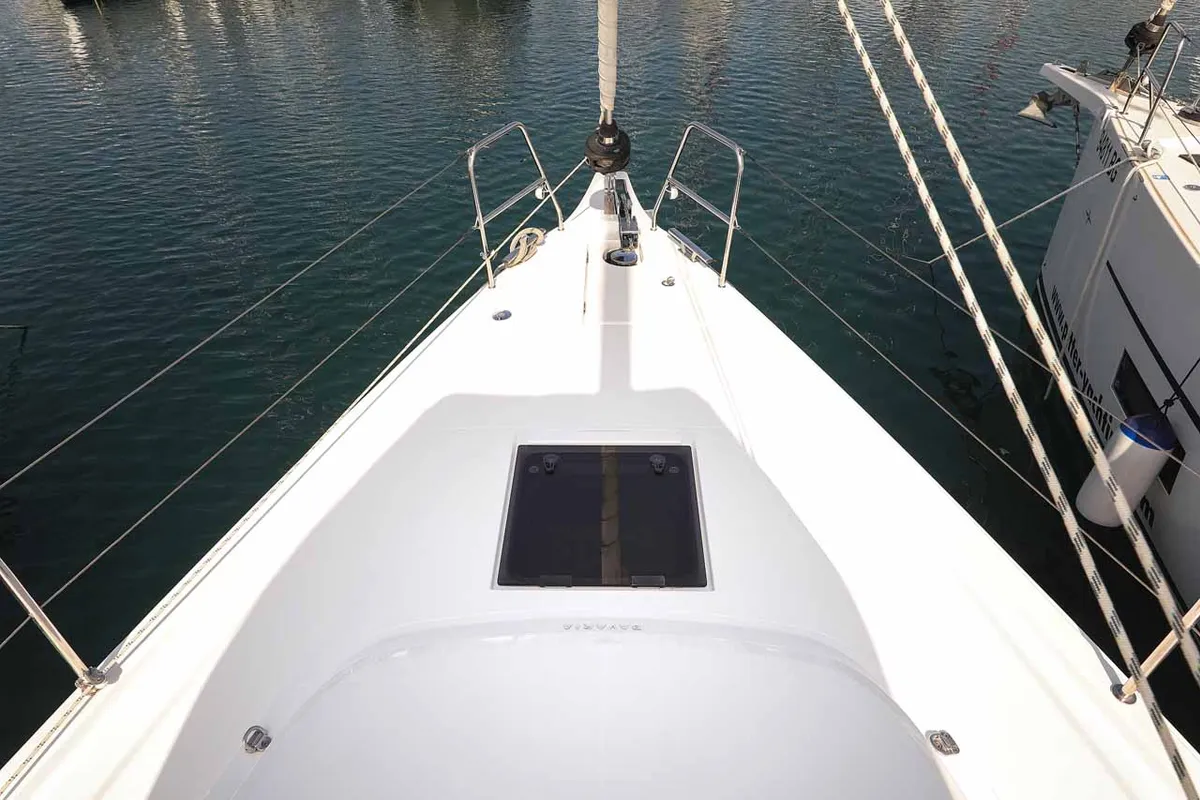 Exterior view of RUMBA, a Bavaria C42 sailboat at Grad Biograd na Moru, Croatia