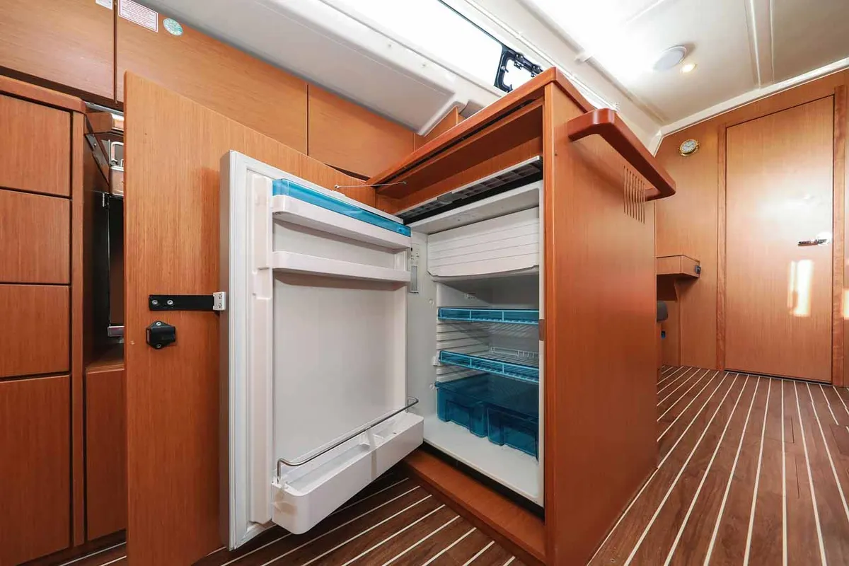 Galley of RUMBA, a Bavaria C42 sailboat at Grad Biograd na Moru, Croatia