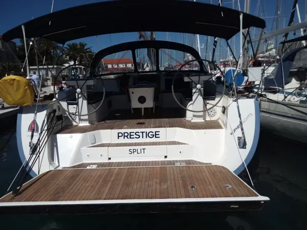 Exterior view of Prestige, a D&D Kufner 50 sailboat at Grad Trogir, Croatia