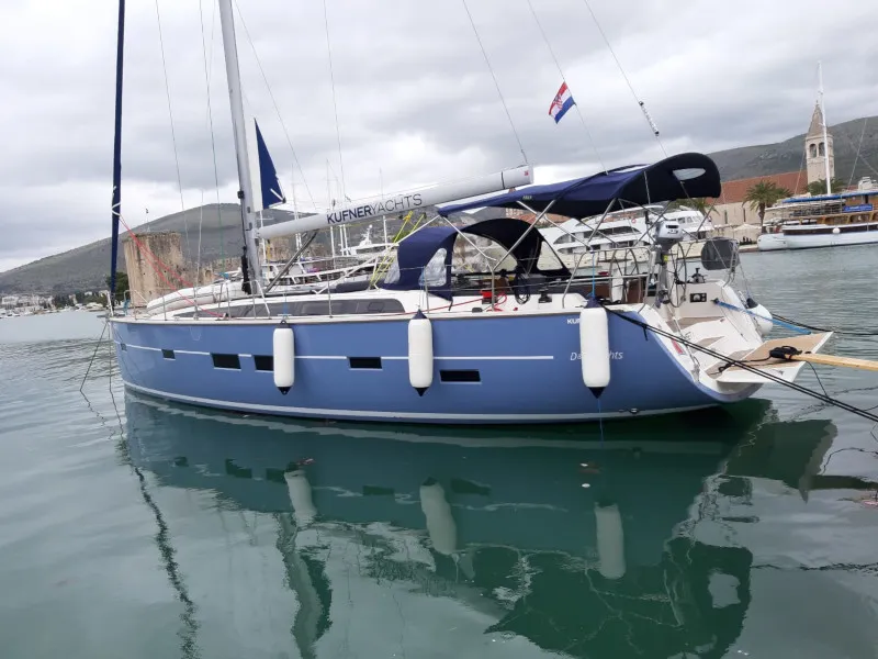Exterior view of Prestige, a D&D Kufner 50 sailboat at Grad Trogir, Croatia