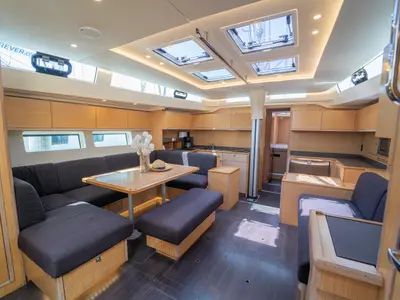 Galley of Blue Beyond, a Bavaria C57 Holiday sailboat at Kaštela, Croatia