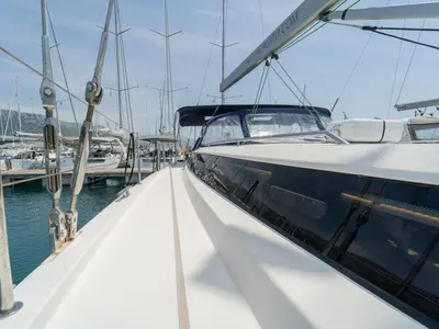 Blue Beyond, a Bavaria C57 Holiday sailboat at Grad Kaštela, Croatia