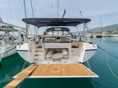 Blue Beyond, a Bavaria C57 Holiday sailboat at Grad Kaštela, Croatia
