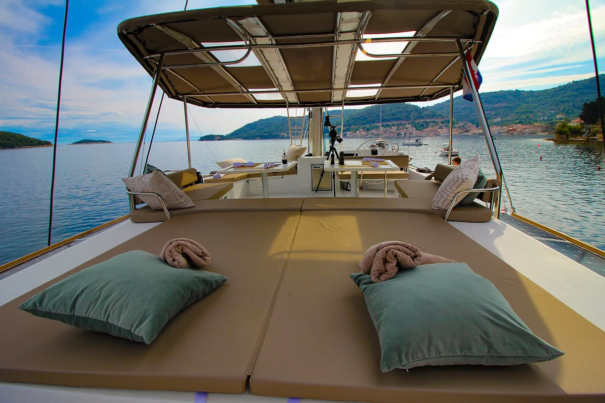 Galley of Namaste Of Bali, a Bali 5.4 catamaran at Grad Kaštela, Croatia